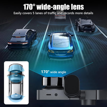 ROTRES autokaamera 4K resolutsiooniga, 1080P ees, taga ja sees, 32 GB SD-kaart, parkimismonitor, infrapuna öine nägemine, G-andur, tsükkelsalvestus (puuteekraan OLED, 4 tolli)
