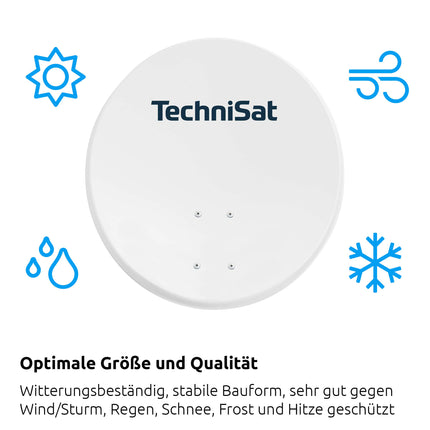 TechniSat TECHNITENNE 60 - Satelliitantenn (digitaalne satelliitsüsteem, antenn mastikinnitusega, ettevalmistatud 40 mm LNB jaoks) 60 cm antenn, helehall