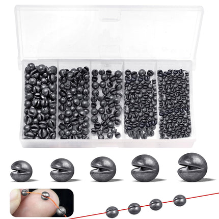 Realure 220 tk/5 suurust kalapüügipliid, pliihaavelpüügiplii komplekt 0.6g 0.5g 0.4g 0.3g 0.2g kalapüügipliihaavelpüügiks eemaldatav, pliiraskusega haavelpüügiplii õngenööri sööda stabiliseerimiseks