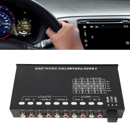 5 Band EQ Graphic Equalizer, Car Stereo Equalizer Stable Transmission Iron Vehicles