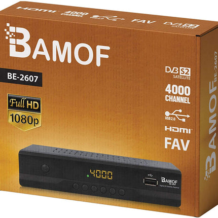 hd-line Bamof BE-2607 Digital Satellite Receiver - (HDTV, DVB-S/S2, HDMI, SCART, 2x USB 2.0, Full HD 1080p) [Pre-programmed for Astra Hotbird Türksat] [Energy Class A+++]