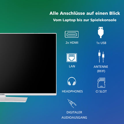Telefunken TV 40-tolline nutiteler VIDAA XF40VP750M-W Full HD teler, HDR-teler integreeritud kolmekordse tuuneriga, LED-teler valge