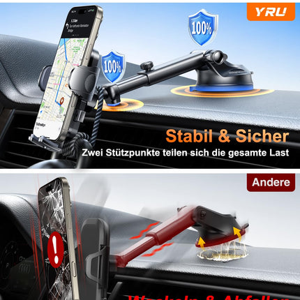 【2025. aasta sõjaväeklassi】Autotelefonihoidja uuendus【Tugevaim iminapp ja õhutusava klamber】Autotelefonihoidja 360° pööratav autotelefonihoidja armatuurlaual iPhone 16 15 14 13 Pro Maxile jne.