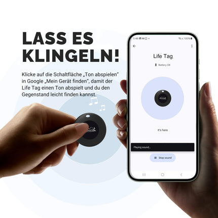 Lifemate Life Tag Android Smart Tag, Key Finder Compatible with Google Find My Device APP (Android ONLY), Bluetooth Key Finder for Luggage/Bags/Suitcases/Wallets, 2 Pack