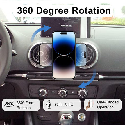 MICMXMO magnetiline telefonihoidik, mis ühildub Audi A3 8V (2014-2019) mudelitega, MagSafe Car Accessories'ile, sobib telefonihoidikule auto õhutusavasse, iPhone 16/15/14/13/12 nutitelefonidele, must