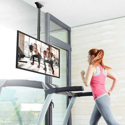 ELIVED teleri laekinnitus enamiku 37–75-tolliste lame- ja kumerate telerite jaoks kuni 50 kg, max. VESA 600x400 mm, kõrgusega reguleeritav laeteleri kinnitus lame- või kaldkatustele, EV3016