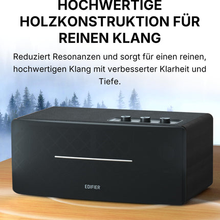 EDIFIER D12 kompaktne stereo kõlarisüsteem (70W) Bluetooth 5.0 ja infrapuna puldiga - ideaalne söögituppa, kööki, töökohale.