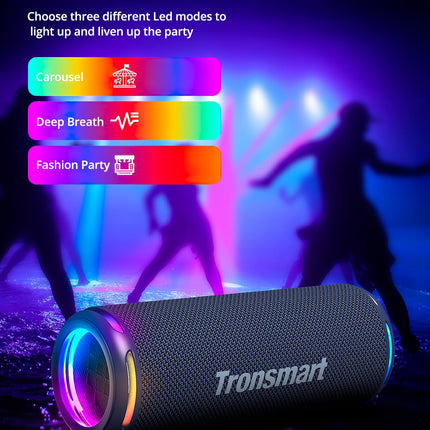 Tronsmart T7 Lite Bluetooth Speaker with Dual Drivers, Powerful Bass, 24W Wireless Portable Speaker with LED Light, IPX7 Waterproof, Stereo Sound, 24h Playtime, Music Box for Parties, Outdoors