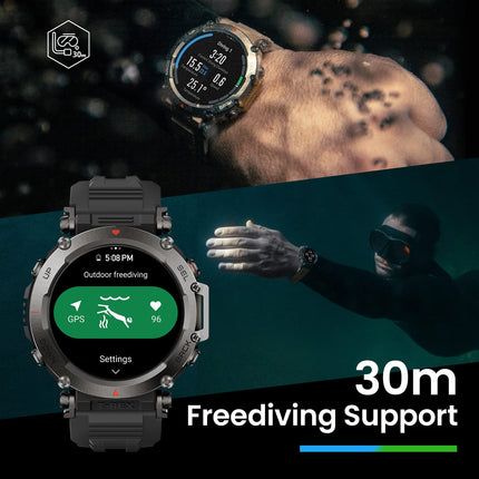 Amazfit T-Rex Ultra 47mm Outdoor Smartwatch, Dual-Band GPS, Route Import &amp; 6 Navigation, Freediving Support &amp; 10 ATM Water Resistance, -30℃ Military-Grade Ultra-Low Temperature Operation