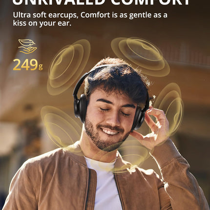 Tronsmart Q20S hübriidsed mürasummutavad kõrvaklapid, juhtmevabad, kõrvaklapid mikrofoniga, kõrglahutusega heli, 60 tundi mänguaega, sügav bass, kohandatav ekvalaiser rakenduse kaudu, liikvel olles, kodukontorisse