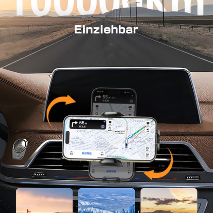 Topmake'i autotelefonihoidik【Tugevaim iminapp ja õhutusava konks】Mobiiltelefonihoidiku iminapp/klamber 4-ühes mobiiltelefonihoidik autokliimaseadme alusega 360 kraadi pöörlev teleskoopvars sobib 52–95 mm laiustele mobiiltelefonidele
