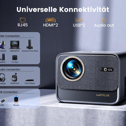 Smart Projector【Official Netflix &amp; Dolby Audio】 30000 Lumens Autofocus/Keystone Correction Projector 4K Support WiFi6 Bluetooth Full HD 1080P, 60Hz Video Projector for Home Theater/Outdoor Mobile Projector