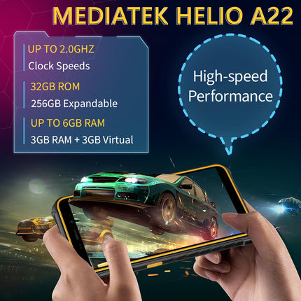 Ulefone Armor X12 õuetelefon Android 13 Go, 6GB+32GB(SD-256GB) IP69K vastupidav nutitelefon ilma lepinguta, soodne 4860mAh aku, 13MP+8MP 5.45" HD+, IP68K veekindel 4G kahe SIM-kaardiga, 3 kaardipesa/NFC/OTG/GPS