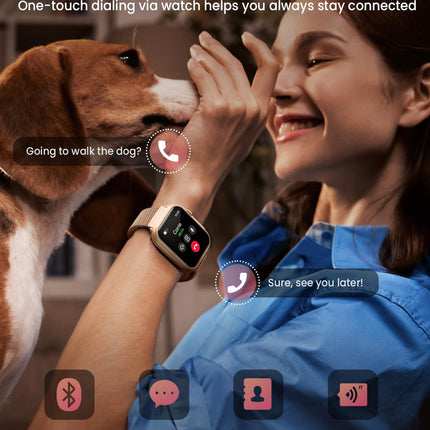 RUXINGX Smartwatch Women with 1000mAh Battery, 100 Days Ultra-Long Standby, 1.83" Fitness Tracker Heart Rate/SpO2/Sleep, 120+ Sports Modes, IP68 Fitness Watch Phone Function Pedometer Android iOS Gold
