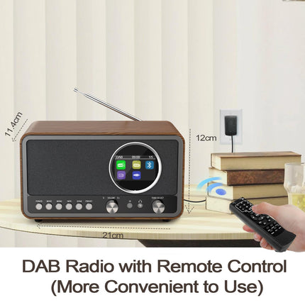 MONODEAL DAB-raadio (DAB+, DAB Plus, FM, 5W HiFi kõlar, kõrvaklapipesa, TFT-ekraan, nuppudega juhtimine), köögiraadio 60 eelseadistatud jaamaga, unetaimeri edasilükkamine