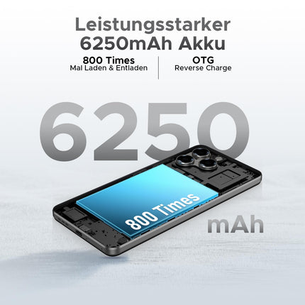 DOOGEE Note 58 Pro Android 15 nutitelefon ilma lepinguta 32GB+256GB kaheksatuumaline 6.75" HD+ 90Hz mobiiltelefon ilma lepinguta 6250mAh mobiiltelefon odav 16MP+8MP SIM-kaardivaba mobiiltelefon kahe SIM-kaardiga 4G/GPS/NFC/sõrmejäljelugeja