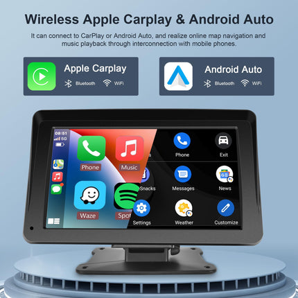 Rimoody juhtmevaba Carplay Android Auto kaasaskantav autostereo Airplay Android Castiga, 7-tolline puutetundliku ekraaniga autoraadio kahe Bluetoothi/FM-saatja/GPS/AUX/USB/TF-iga 7-32V autole
