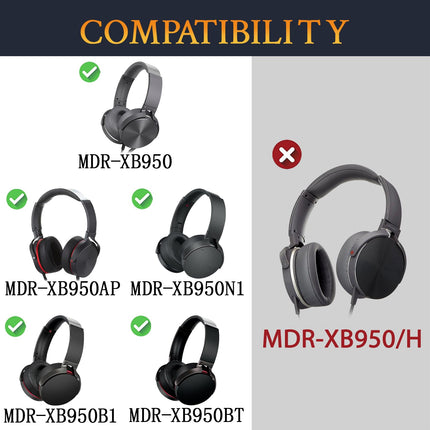 SOULWIT jahutusgeeliga vahetuskõrvapadjad Sony MDR-XB950 XB950BT XB950B1 XB950N1 XB950AP kõrvaklappidele, vahetuskõrvapadjad jääsiidist kangaga, suure tihedusega mürasummutusvaht
