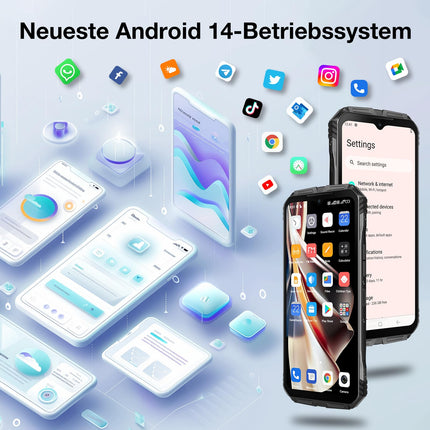 DOOGEE S Cyber ​​​​õues kasutatav nutitelefon Android 14, 20GB(8+12)/256GB, 10800mAh, 6.58'' FHD+ lepinguta õues kasutatav mobiiltelefon 50MP+16MP kaheksatuumaline ehitusplatsi mobiiltelefon, 4G kahe SIM-kaardiga/IP68 veekindel/OTG/NFC/GPS 2024