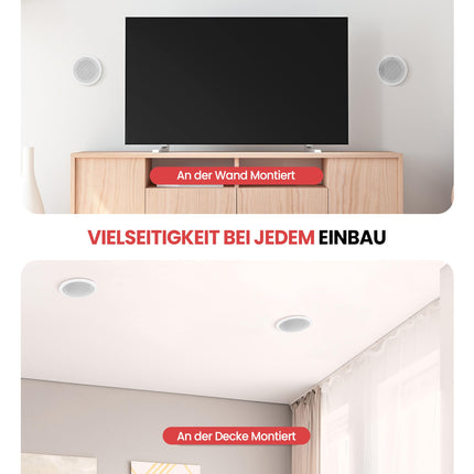 Pyle laekõlar, 200W laesisene kõlar, laekõlar Bluetoothiga, seinakõlar, laekõlar, 16,5 cm lame laesisene kõlar, kahesuunaline kõlar, kesksagedus-basskõlar