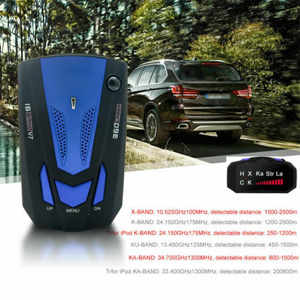 V7 GPS-radaridetektor autodele, radaridetektorid, hääljuhised kiiruse kohta, sõiduki kiirusehäiresüsteem, LED-ekraan, linna-/maanteerežiim, 360-kraadine autotuvastus