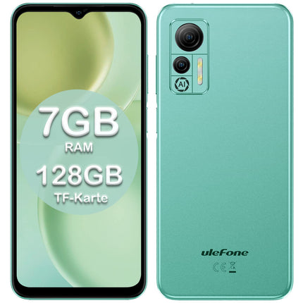 Ulefone Note 14 Smartphone 4G Android 12 Quad-core 16GB ROM 128GB Expandable 4500mAh with 8MP Camera 6.52 inch 3 Slots/Face ID/GPS/WiFi/FM/Large Font Dual SIM Green
