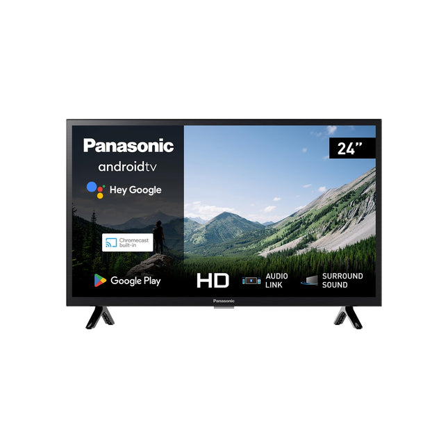 Panasonic TX-24MSW504, 24-tolline HD LED 2023 nutiteler, Android TV, ruumiline heli, Google Assistant, Chromecast, ere paneel, HD värvimootor, must