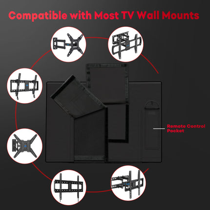 Zettum TV Cover for 46-48 inch TV, TV Screen Protector Cover Outdoor 600D Oxford PU Coating Heavy Duty &amp; Waterproof Screen Protector for TV (Black)
