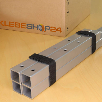 Klebeshop24 Hook and Loop Tape, Double-Sided | Hook and Loop Back-to-Back | Width and Color Selectable | 3, 8, or 25 m | Hook and Loop Tape Back-to-Back/Black, 50 mm x 3 m