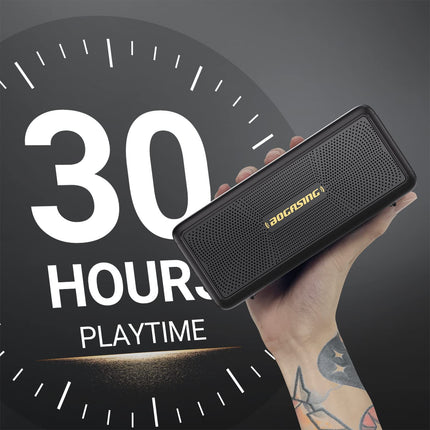 BOGASING Bluetooth Speaker M5 Music Box Portable, 40W Surround Stereo Sound &amp; Powerful Bass, 30H Battery, IPX7 Waterproof, EQ, Wireless, Bluetooth Box, USB Stick for Outdoors