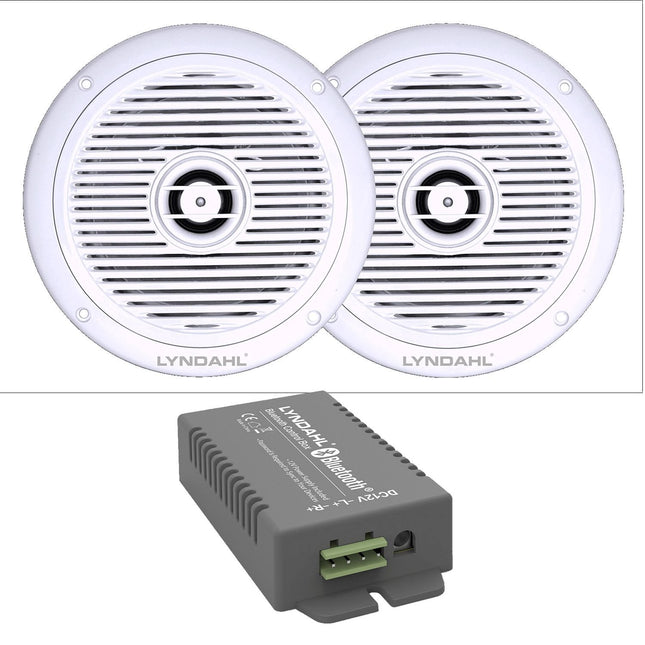 Lyndahl kõlarikomplekt Bluetooth võimendi 4 kanaliga AMP4X15BT ja 2-suunaline sisseehitatud kõlar CS180IP koos 2 või 4 laekõlariga märgade ruumide ja vannitoa jaoks, 2 kõlariga