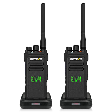 Retevis NR30D DMR digitaalne raadiosaatja, pika leviala kahesuunaline raadio, tehisintellektiga mürasummutus, IP67, suure võimsusega, 2800 mAh, veekindlad raadiosaatjad turvameeskondadele (2 tk)