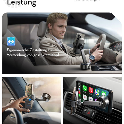 LISEN autotelefoni hoidik telefonihoidik autosse kinnitatav mobiiltelefon - [automaatne adsorptsioon] vaakumtelefoni hoidik auto elektriline iminapp auto mobiiltelefoni laadimisjaamad iPhone 16 15 Samsung Huawei Xiaomi jaoks