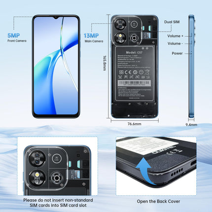 OUKITEL C57S Android 14 nutitelefon ilma lepinguta 4G, 8GB+64GB/128GB mobiiltelefon odav, kaheksatuumaline, 6,52-tolline HD+, 4300mAh mobiiltelefon ilma lepinguta, 4G kolmekordne SLM SIM-kaardivaba mobiiltelefon - kuldne