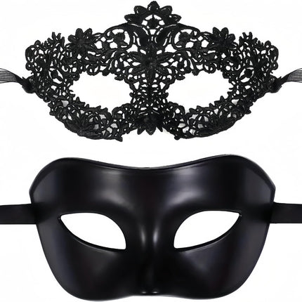 XiXiYangi paaride maskikomplekt Veneetsia jaoks - ideaalne Halloweeniks, pidudeks ja üritusteks - peen daamide maskikomplekt ja julge meeste karnevalimask
