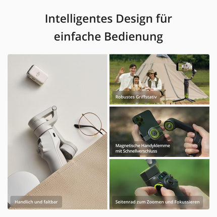DJI Osmo Mobile 6 stabilisaator iPhone'ile ja Androidile, 3-teljeline mobiiltelefoni stabilisaator, sisseehitatud pikendusvarras, objekti jälgimine, kaasaskantav ja kokkupandav, vlogimise stabilisaator, YouTube TikTok