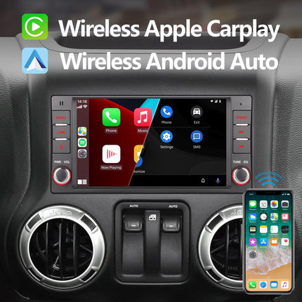 YZKONG ühilduv traadita Carplay Android Auto Jeep Chrysleri, Chevrolet Compassi, Patrioti, JK ​​Dodge HiFi heli puutetundliku ekraaniga, suure jõudlusega raadioekraaniga autostereo vastuvõtja BT FM/RDS