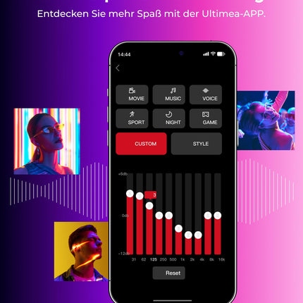 ULTIMEA 5.1-kanaliline Dolby Atmose heliriba, RGB-valgustusega heliriba kodukinole, 3D-ruumilise heli süsteem rakenduse juhtimisega, subwooferiga heliriba, reguleeritav ekvalaiser, Bluetooth 5.3, HDMI eARC, Apollo S80