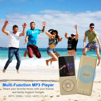 COVVY 8GB Portable MP3 Music Player, Supports up to 64GB SD Card, Lossless Sound HiFi MP3 Player, Music/Video/Voice Recording/FM Radio/E-Book Reader/Photo Viewer (8G, Gold)