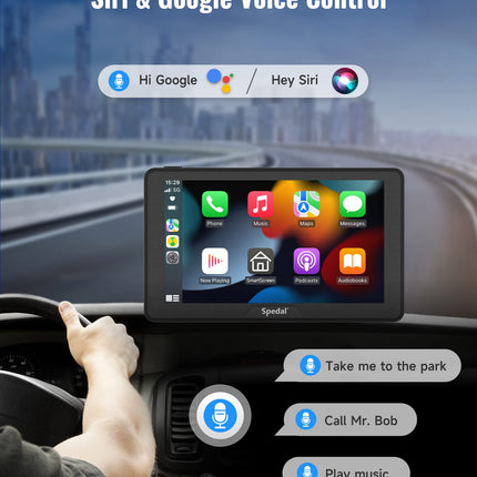 2025. aasta uusim juhtmevaba CarPlay ja Android Auto, Spedal CL786 CarPlay ekraan, 7-tolline IPS-puutetundlik autoraadio, juhtmevaba CarPlay, peegli link/Bluetooth/navigatsioon/hääljuhtimine