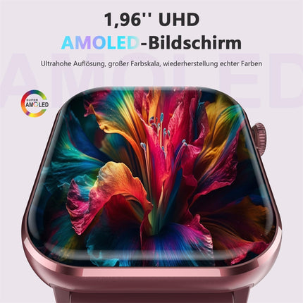 Blackview Smartwatch Women Men, AMOLED Screen Always-On, Fitness Watch with Phone Function, Make/Receive Calls, Sports Watch 100+ Sport Modes, Heart Rate Sleep Monitor, Pedometer, Watch for Android iOS