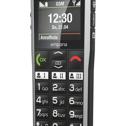 emporiaSIMPLICITY | Seenioride mobiiltelefon | Lepinguvaba nupuvajutusega mobiiltelefon | Hädaabikõne nupuga mobiiltelefon | 2-tolline ekraan | Must