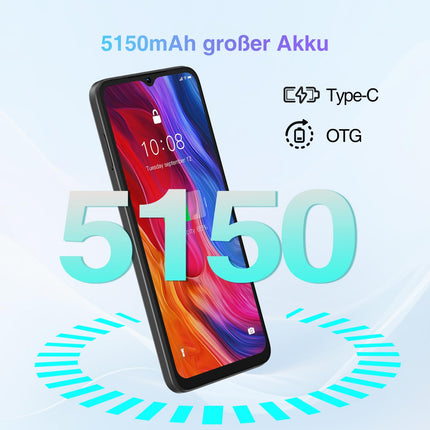 DOOGEE N55 nutitelefon ilma lepinguta Android 14-128GB+9GB /1TB mobiiltelefon ilma lepinguta, kaheksatuumaline 6.56" HD+ IPS 90Hz nutitelefon soodne, 5150mAh 13MP+8MP, kahe SIM-kaardiga 4G SIM-kaardita mobiiltelefonid, Face ID/GPS/OTG