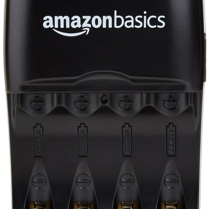 Amazon Basics Pre-Charged Ni-MH AA Rechargeable Batteries - 2000 mAh Rechargeable Batteries, 16 Count (Battery foil may vary from product photo) + Battery Charger for Ni-MH AA / AAA Batteries and USB Devices