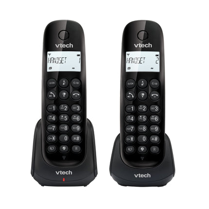 VTech CS1451 DECT Telephone Cordless 2 handsets with answering machine, hands-free function, call blocking, caller ID/call waiting function, backlit display, ECO mode Low radiation
