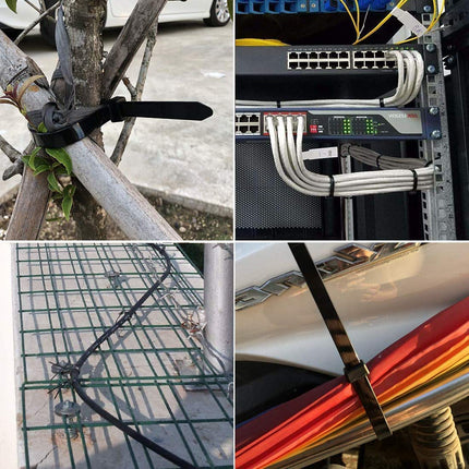 Heavy-duty cable ties, ultra-strong, large, made of nylon, industrial quality, with a tensile strength of 110 kg, 12 x 290 mm, black, 50 pieces