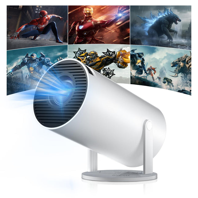 Salange miniprojektor, toetab 4K miniprojektorit WiFi 6 BT5.2, projektor Android OS 11.0 projektor 4k kodukino, 180° pöörlev mini nutikas projektor, mobiilne projektor telefonile/Xboxile/sülearvutile/TV-pulgale/USB-le, valge