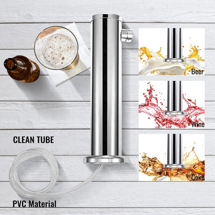 LXYTT Homebrew Beer Tower, One-Way Faucet with Drip Tray, Stainless Steel, Single Tap Column, Wine Beverage Dispenser, Bar Accessories, 1 Piece