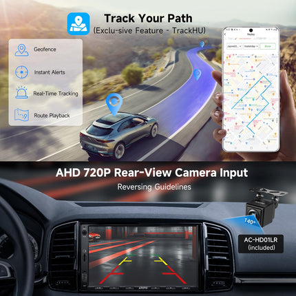 ATOTO A5 kahe DIN-iga Android-raadio, 7-tollise puutetundliku ekraaniga digitaalne meediavastuvõtja, juhtmevaba CarPlay ja Android Auto, WiFi/Bluetooth/USB-ühendus, tahavaatekaamera, telefonilink, 24B-EQ DSP