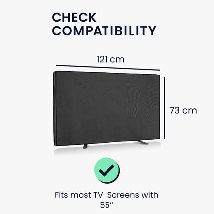 kwmobile 55" välistingimustes kasutatav teleriümbris - teleriümbrise ekraanikaitse - ilmastikukindel kaitseümbris - must